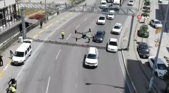 Sultanbeyli'de dron destekli trafik denetiminde sürücülere cezai işlem uygulandı