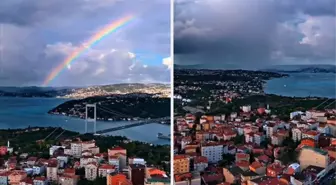 İstanbul'da yağmurun ardından gökyüzünde görsel şölen