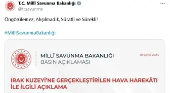 MSB, Irak'ın kuzeyindeki terörist hedeflere hava harekatı düzenledi