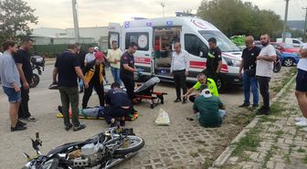 Orhangazi'de otomobil ile motosiklet çarpıştı, 2 kişi yaralandı