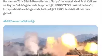 MSB, Suriye ve Irak'ta PKK/YPG'li teröristleri etkisiz hale getirdi