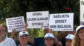 Adana Tabip Odası ve Sağlık Sendikaları İl Sağlık Müdürlüğü önünde eylem yaptı