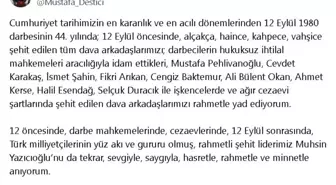 Mustafa Destici, 12 Eylül Darbesi'nin 44. Yıldönümünde Şehitlerini Andı