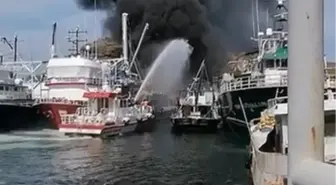 Rumeli Feneri'nde Balık Ağları Yangınla Söndürüldü