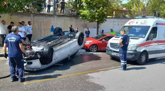 Manisa'da Alkollü Sürücü Takla Attı