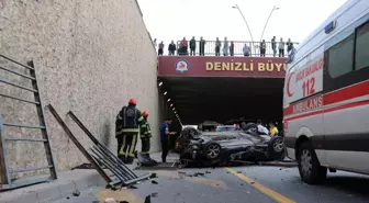 Denizli'de Köprülü Kavşakta Trafik Kazası: 1 Ölü, 2 Yaralı