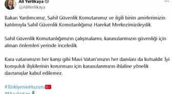 İçişleri Bakanı Yerlikaya'dan Karasularının Güvenliği Açıklaması