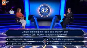 Girişini dinlediğiniz 'Ben Zeki Müren' adlı şarkıda Zeki Müren hangisini söylemez? Kim Milyoner Olmak İster 27 Eylül sorusu cevabı nedir?