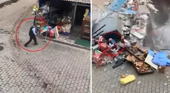 Görüntü Türkiye'den! Koca market yaşlı adamın üzerine çöktü