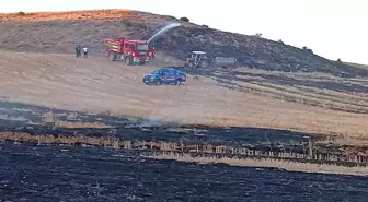 Kütahya'da Anız Yangını Büyümeden Söndürüldü