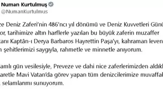 TBMM Başkanı Kurtulmuş, Preveze Deniz Zaferi'ni Kutladı