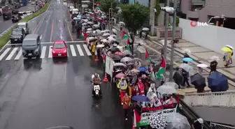 Tokyo'da İsrail'in Gazze'deki Katliamına Karşı Protesto Yürüyüşü Düzenlendi