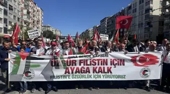 Kayseri'de Filistin İçin Yürüyüş Düzenlendi