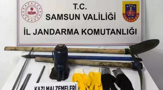 Samsun'da Kaçak Kazı Yapan 3 Kişi Jandarma Tarafından Yakalandı