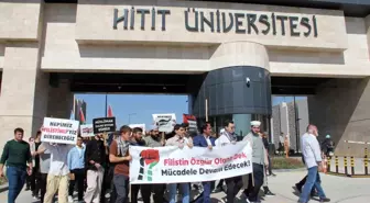 Çorum'da Öğrencilerden İsrail'e Protesto Yürüyüşü