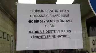 Kütahya'da esnaftan kadına şiddete karşı duyarlı hareket