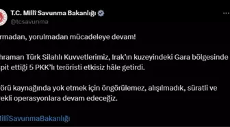 Türk Silahlı Kuvvetleri Irak'ın Kuzeyinde 5 PKK'lı Teröristi Etkisiz Hale Getirdi