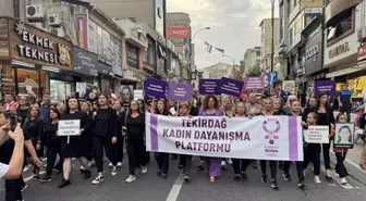 Tekirdağ'da Kadınlar Şiddeti Protesto Etti