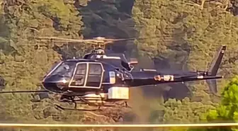 Marmaris'te Helikopterle Yüksek Gerilim Hatlarına Bakım Yapıldı