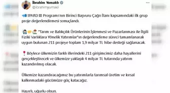 Bakan Yumaklı'dan IPARD III İçin 1,9 Milyar TL Hibe Desteği