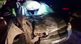 Elazığ'da Yola Çıkan İneğe Çarpan Otomobilde 3 Yaralı