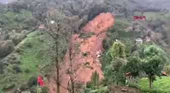 Rize'de Heyelan: İki Boş Ev Toprak Altında Kaldı