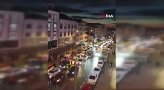 Arnavutköy'de Düğün Konvoyu Trafiği Kilitledi