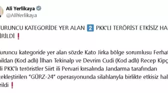 PKK'lı Teröristler Siirt'te Etkisiz Hale getirildi