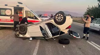 Turhal-Zile Yolunda Otomobil Takla Attı, Sürücü Hafif Yaralandı