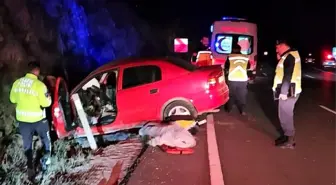 Bursa'da Kontrolden Çıkan Otomobil Kayaya Çarptı, Sürücü Hayatını Kaybetti