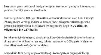 Ebru Güneş'e 69 Milyon Lira İddiası Yalanlandı