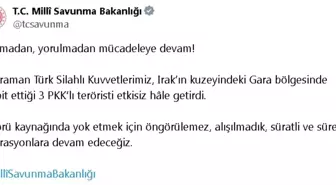 Irak'ın Kuzeyinde 3 PKK'lı Terörist Etkisiz Hale Getirildi