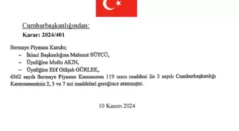 SPK İkinci Başkanlığına Mahmut Sütcü atandı