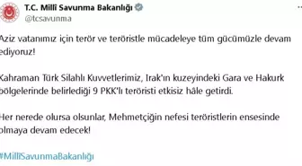 TSK Irak'ın Kuzeyinde 9 PKK'lı Teröristi Etkisiz Hale Getirdi