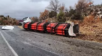 Konya'da Doğal Gaz Yüklü Tanker Devrildi