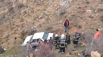 Çorum'da Şarampole Uçan Otomobilin Sürücüsü Yaralandı