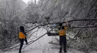 Kastamonu'da Kar Yağışı Nedeniyle Hasta Paletli Ambulans ile Hastaneye Ulaştırıldı