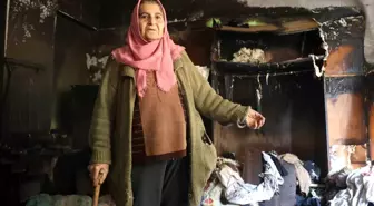 Mumdan çıkan yangında yaşlı kadın kurtuldu