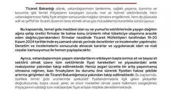 Ticaret Bakanlığı'ndan Fahiş Fiyat Denetimlerine Hız Verildi