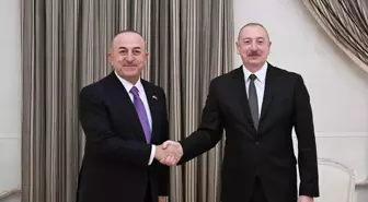 Azerbaycan Cumhurbaşkanı Aliyev, Mevlüt Çavuşoğlu'nu kabul etti