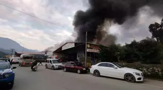 Alanya'da Mobilya Deposunda Yangın: 3 İş Yeri ve Muz Serası Zarar Gördü