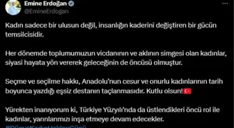 Emine Erdoğan: 'Yürekten inanıyorum ki Türkiye Yüzyılı'nda da üstlendikleri öncü rol ile kadınlar, yarınlarımızı inşa etmeye devam edecekler'