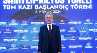 Bakan Uraloğlu: 'Sarıyer-Kilyos Tüneli, karayollarında tünel açma makinesi TBM'in ilk kez kullanıldığı projedir'