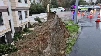 Bodrum'da Yağışlar Sebebiyle İstinat Duvarı Çöktü