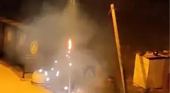 İstanbul Arnavutköy'de Elektrik Direği Patladı