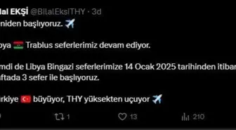 THY, Bingazi Seferlerine 14 Ocak'ta Başlıyor