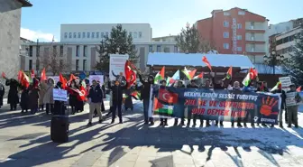 Erzurum'da sağlık çalışanları, dondurucu soğukta Gazze için yürüdü