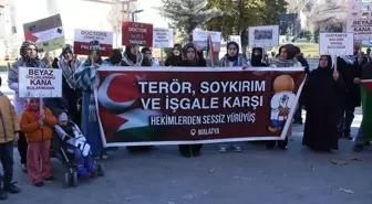 Malatya'da Sağlık Çalışanları İsrail Saldırılarını Protesto Etti