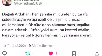 Ardahan Valisi'nden Kar ve Tipi Uyarısı