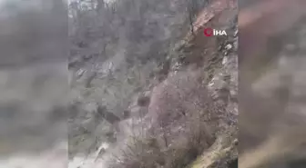 Artvin'de Heyelan Anları Kamerada